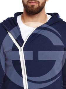 Sudadera con capucha y cremallera de talla grande para hombre de alta calidad con manga larga, patrón sólido, característica impermeable - Product Image 3