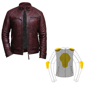 EN17092 CE approuvé hommes vêtements de sport pour adultes à la mode peau de vache à manches longues veste de moto doublure matelassée coupe-vent imperméable - Product Image 1