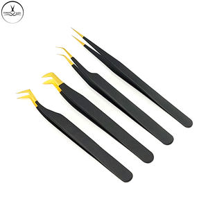 สีดำที่มีปลายทองสแตนเลสแหนบขนตาที่กำหนดเองชื่อแบรนด์และการบรรจุขายส่งที่มีคุณภาพระดับมืออาชีพขนตา - Product Image 5