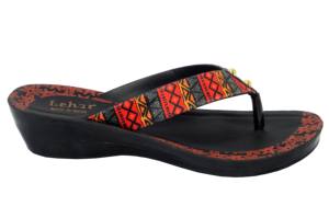 Zapatilla con estampado en forma de V para mujer y niña, con tacón, para todo público - Product Image 2