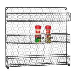 Cesta de pared de Metal negro personalizada de lujo, almacenamiento decorativo hecho a mano, opción al por mayor disponible - Product Image 1