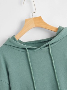 Nouvelle Arrivée Hiver Sweat-shirts à Capuche Femme Coupe Haute Personnalisés en Molleton Bouclette Épais Imprimé Sérigraphié 100% Coton Pas Cher - Product Image 3