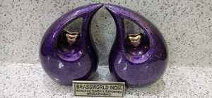 Urne funéraire en laiton bleu de Brassworld India avec coeur argenté Fourniture commémorative pour adultes de style américain en métal durable - Product Image 6