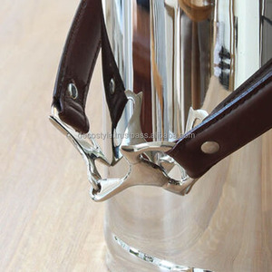 ตู้แช่ไวน์สีเงินพร้อมที่จับหนัง - Product Image 2