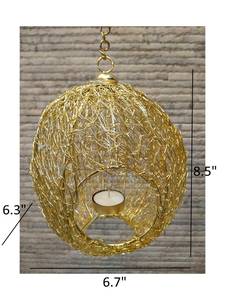 Luz de té tipo Nido de Pájaro dorado, decoración para el hogar, estilo único, candelabro de metal, decoración de boda - Product Image 5