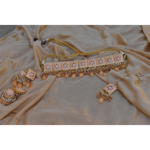 Indian stylish latest fashion bridal designer kundan stone beads necklace <b>set</b> for womens and girls - Product Image 3