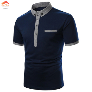 เสื้อโปโลผ้าฝ้ายถักสำหรับผู้ชายพิมพ์โลโก้ได้ตามต้องการ - Product Image 2