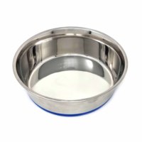 Bol en acier inoxydable pour animaux de compagnie, de haute qualité, vente en gros, Logo personnalisé, Base en silicone antidérapante, pour chiens et chats