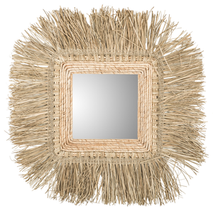 Square Woven Seagrass <b>Mirror</b> Seagrass <b>Wall</b> <b>Mirror</b> Seagrass Square <b>Mirror</b> Frame Rustic and Aesthetic Decoration For Home - Product Image 4
