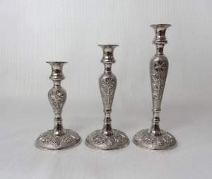 Bougeoir en aluminium nickelé/brillant de luxe unique et haut de gamme haut de gamme de luxe moderne pour la décoration de la maison - Product Image 5