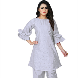 Kurtis-Robe Indienne en Coton pour Femme, Vêtement de Vente en Gros, Dernier Design de Mode, Reyon, Bas Prix, Dupatta - Product Image 1