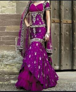 Asymmetrical Fish Cut <b>Top</b> with <b>Lehenga</b> Heavy Embroidery for Wedding and Party Wear 2025 Elegant Traditional Outfit Perfect - Product Image 1