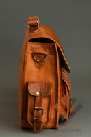 Porte-documents 100% en cuir véritable fait à la main sac avant 2 poches Messenger sac à bandoulière pour ordinateur portable pour le bureau et les affaires