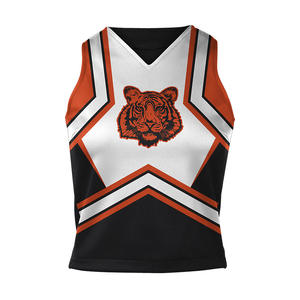 Tenues de pom-pom girl unisexes pour adultes, conception personnalisée OEM, sublimation, manches longues, col en V, justaucorps 100% polyester 220g, sur mesure - Product Image 1