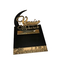 Decoración de mesa islámica para sala de estar, señal de madera para mesa de Ramadán, Mubarak, Eid, Mubarak
