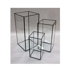 Ensemble de 2 pièces maîtresses de différentes tailles pièce maîtresse de couleur noire en fer pièce maîtresse décorative de forme carrée au design simple - Product Image 5