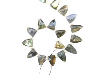 20 Pieces Natural <b>Labradorite</b> Gemstone Faceted Half Marquise Shape Genuine Blue Flashy Briolette Beads Wholesale - Product Image 1