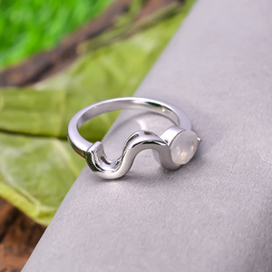 แหวนไฟสีน้ำเงิน3.4กรัม92.5สเตอร์ลิงสีรุ้งธรรมชาติดีไซน์เรียบง่ายล่าสุด - Product Image 2