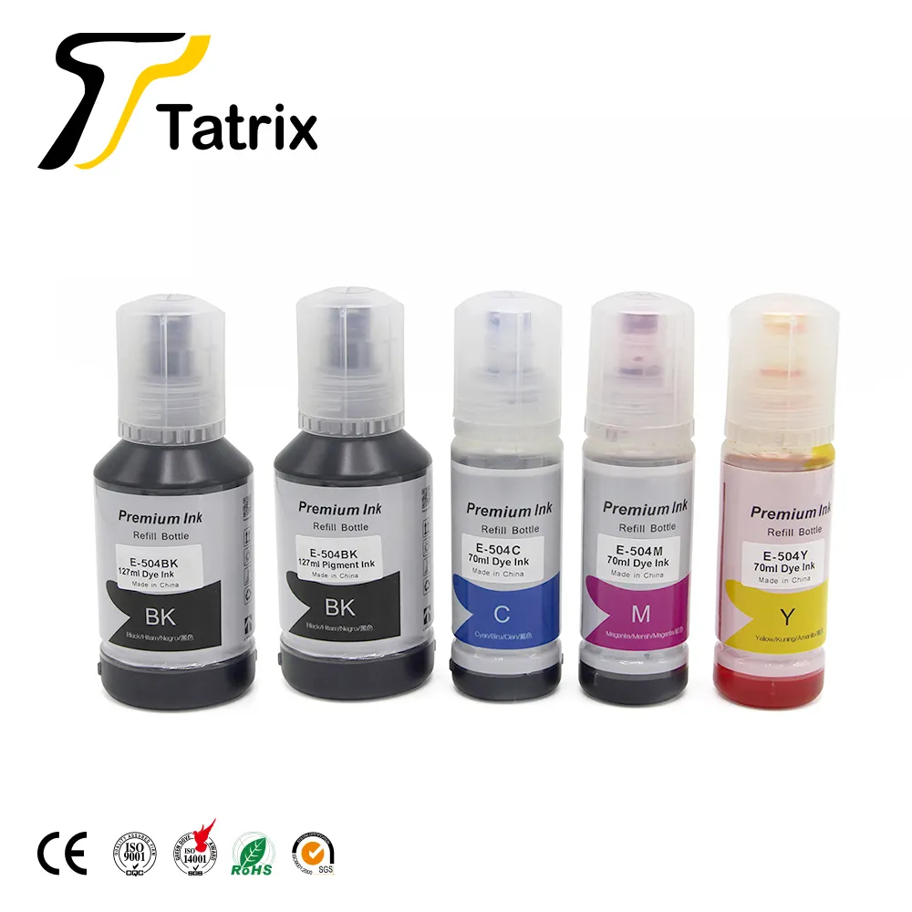 T504 504 Tatrix uyumlu eko renk su bazlı şişe dolum toplu mürekkep püskürtmeli mürekkep 504 T504 için Epson Ecotank L4150 l4160