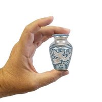Urna Funeraria de Latón Niquelado Estilo Americano Radiance AU-0144 para Guardar Cenizas - Elegante Regalo Conmemorativo