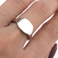 Chevalière gravé en argent 925 pour femmes, bague en argent Sterling 925, plaqué or, Rhodium, platine, bijoux en argent pour dames