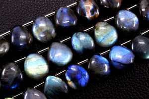 Haute qualité 16 pièces bleu feu naturel Labradorite pierres précieuses lisse poire forme Briolette perles pour la fabrication de bijoux - Product Image 2