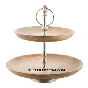 Soporte de Pastel de Aluminio de 2 Niveles con Tapa de Vidrio para Bodas, Fiestas, Cumpleaños, Decoración de Mesa de Postres, Eventos - Product Image 4