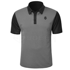 T-shirt de golf pour homme Sober Sports, 92% coton, 8% polyester, anti-rides, tricoté, 220g, respirant, séchage rapide, avec logo personnalisé - Product Image 6