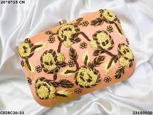 Handmade Designer Silk <b>Bridal</b> <b>Box</b> Clutch Purse for Ladies Evening Wedding Party Bag Handcrafted by Craftsmen - Product Image 5