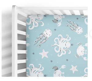 Sábana de cuna de bebé de algodón orgánico puro - Product Image 1