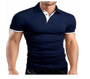 Modelling slim fit men Wholesale custom t shirt men 100% cotton custom polo shirt - Product Image 4