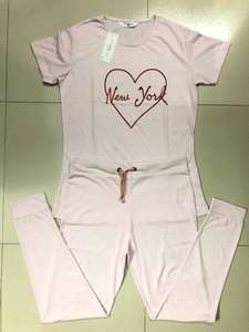 Conjunto de Pijama de Punto Sólido para Mujer, Manga Larga, Ajustado, Informal, de Algodón, Camiseta, Ropa de Dormir, Stock de Bangladés - Product Image 4