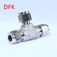 Raccord de tuyau hydraulique en acier inoxydable TEE 3/8" OD de la marque TAIWAN UNION DFK, certifié SAE/JIC NPT DIN ISO 9001, modèle 01UT020 CNC
