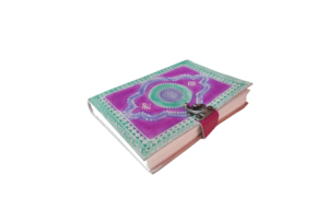 ทำด้วยมือขนาด B5วารสารหนังนูนหลากสีที่ไม่ซ้ำกันความร้อนผูกพันและล็อคการออกแบบสำหรับการใช้งานในสำนักงานธุรกิจ - Product Image 3