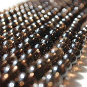 Rudra Gems Smooth Round Polished 8mm Cuentas de cuarzo ahumado Natural Brown Gemstone DIY Strands para la fabricación de joyas - Product Image 6