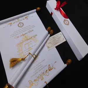 hand made fancy scroll wedding invitations