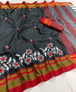 Saris en soie et coton Banarasi pour occasions spéciales, vêtements de fête, vêtements indiens pour mariage - Product Image 3