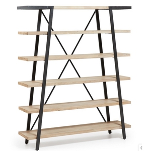 Estantería Industrial Vintage de madera de Mango, marco de hierro, Unidad de exhibición de almacenamiento multiestante, única para el hogar, oficina, escuela, granja - Product Image 2