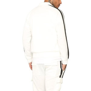 Wholesale Men's Side Sleeve Stripe Tracksuit With Logo Running Sports Suit Long Sleeve <b>Jacket</b> & Pants - Product Image 5