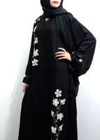 Collection d'abayas 2020-2021 AJM TRAFE HOUSE Nouveautés très vendues Style modeste pour femmes musulmanes du Moyen-Orient Motif floral brodé