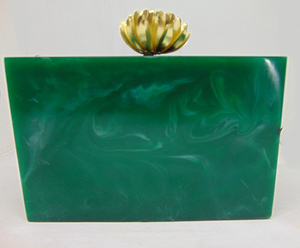 Glamorous india made wedding party <b>Green</b> Resin box Clutch <b>Purse</b> - Product Image 3