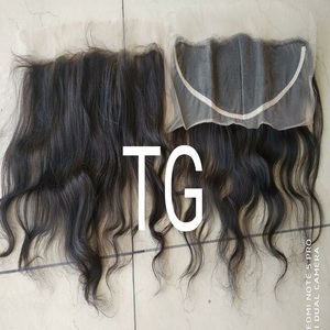 Extensiones de Cabello Humano Remy Virgen 100% Natural Camboyano al por Mayor, 13x4, Longitud Estirada, Ondulado Natural, Frontal de Encaje, Templo Indio - Product Image 5