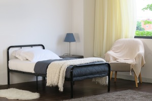 2026 New Design Rounded headboard Metal Single <b>Bed</b> Frame - Product Image 3