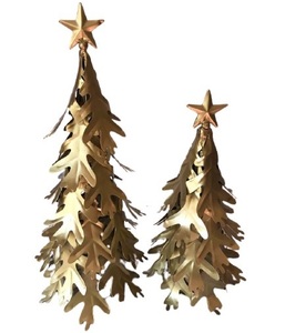 TABLE en métal doré DESIGN étoile arbre de noël décoration de noël en métal de haute qualité arbre doré - Product Image 1