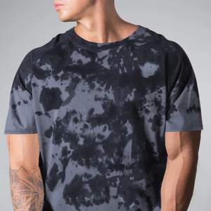 OEM al por mayor 100% de gran tamaño de microfibra camiseta de los hombres de logotipo personalizado de impresión de manga corta con hombro caído para Fitness - Product Image 6