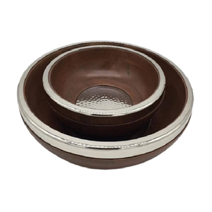 Newest Design Wood Serving Bowl <b>Set</b> Of 2 Different Size Food Serving Bowl With Designer Border For Wholesale Supplier - Product Image 6