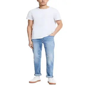 Celana Jeans Dasar Pria, 2020 Jeans Slim Fit Klasik Pria Denim Desainer Lurus Kurus Elastis