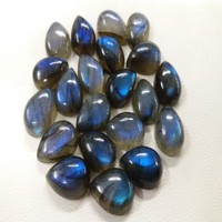 8x12mm Natürlicher Blauer Feuer-Labradorit Achat Cabochons AAA-Qualität Lose Birnenform Hochwertig 2 Karat Unabhängig Zertifiziert Farbe