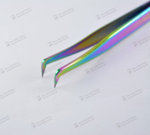 Pinzas rusas de volumen para extensión de pestañas, 90deg, gran volumen de punta, en varios colores, Etiqueta Privada, pinzas de extensión de pestañas - Product Image 3