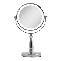 Miroir cosmétique sur pied moderne et élégant, personnalisable, design décoratif artisanal pour la décoration intérieure, logo et taille sur mesure
